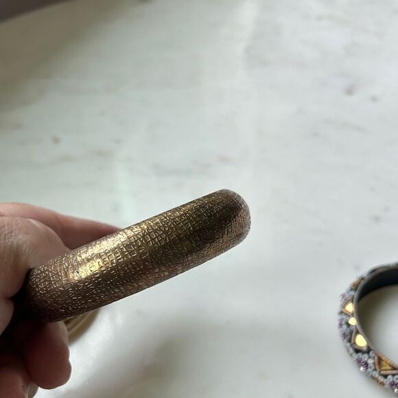 Vintage copper bangle set - Picture 7 of 16